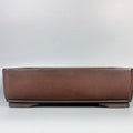 Plain reddish-brown rectangular pot with low feet and narrow lower band