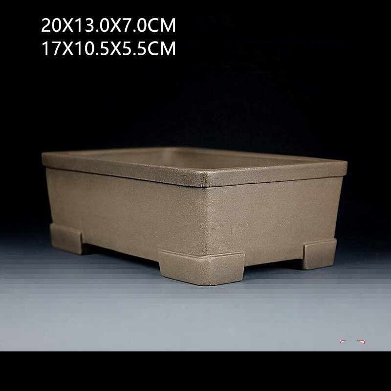 Small rectangular Zisha pot with outer and inner dimensions