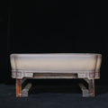 Large rectangular purple-clay bonsai pot, side view