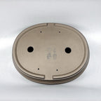 Underside of the taupe oval pot with two drainage holes