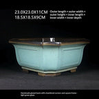 Cut-corner square bonsai pot with supplier dimensions