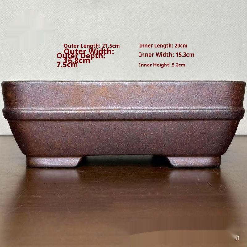 Stoneware pot inner dimensions and partially obscured exterior-width annotation