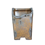 9.1" Cascade Yixing Zisha Clay Bonsai Pot - Wood-Fired, Sculpted Rim — side profile