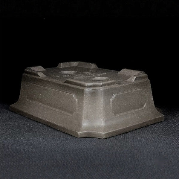 Paneled rectangular Zisha pot underside