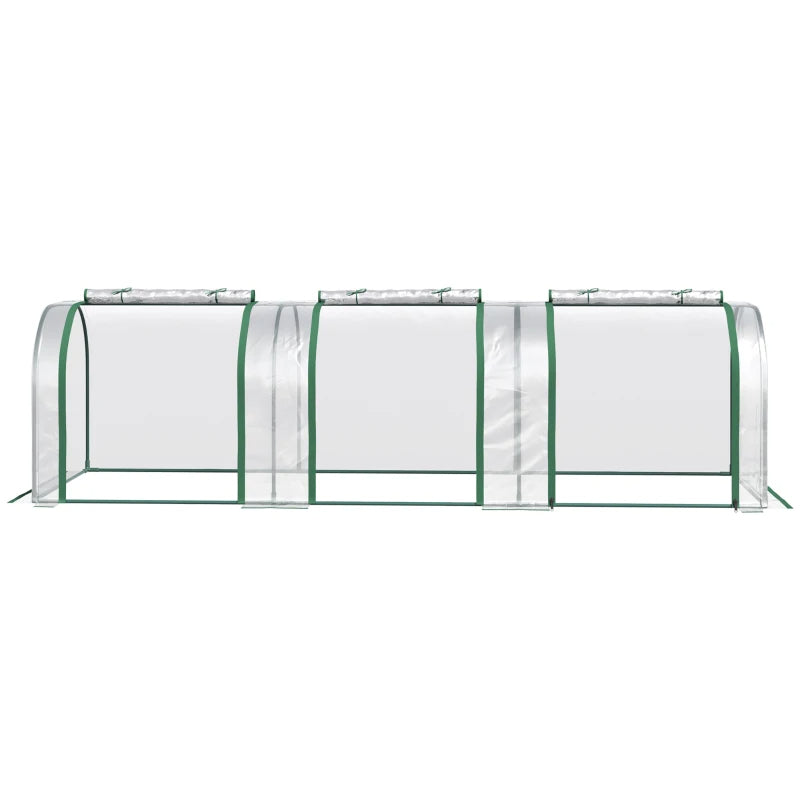 Tunnel greenhouse side view with access doors