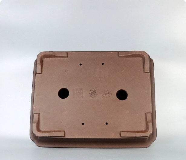 Base drainage and wiring openings of rectangular Yixing pot
