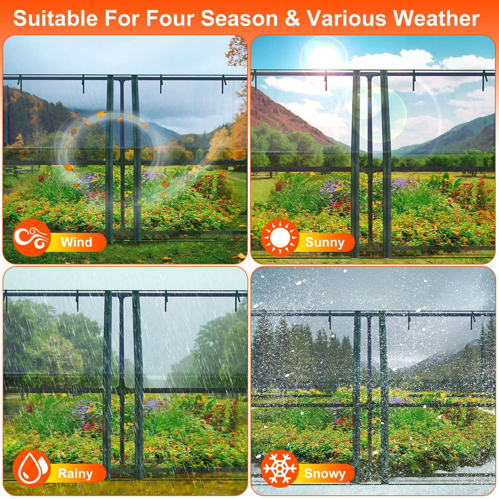 Supplier weather-use illustration for clear-cover mini greenhouse