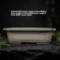 Rectangular Zisha pot with exterior and interior dimensions