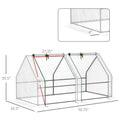 White PE mini greenhouse dimension diagram