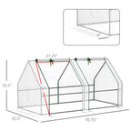White PE mini greenhouse dimension diagram