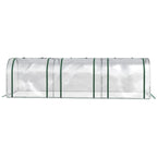 Long clear tunnel mini greenhouse with green frame
