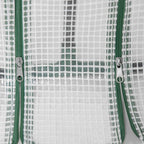 White mesh-reinforced PE cover and zipper detail