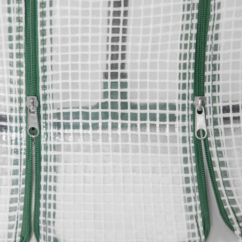 White mesh-reinforced PE cover and zipper detail