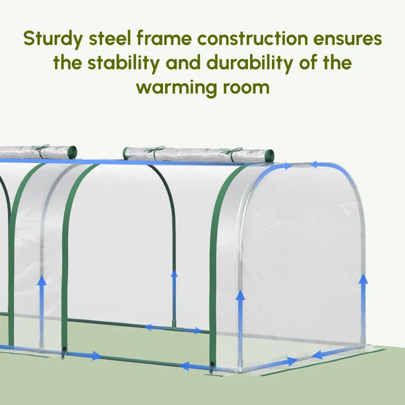 Tunnel greenhouse steel frame and connecting rails
