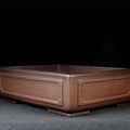 Brown rectangular pot with recessed framed panels