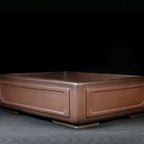Brown rectangular pot with recessed framed panels