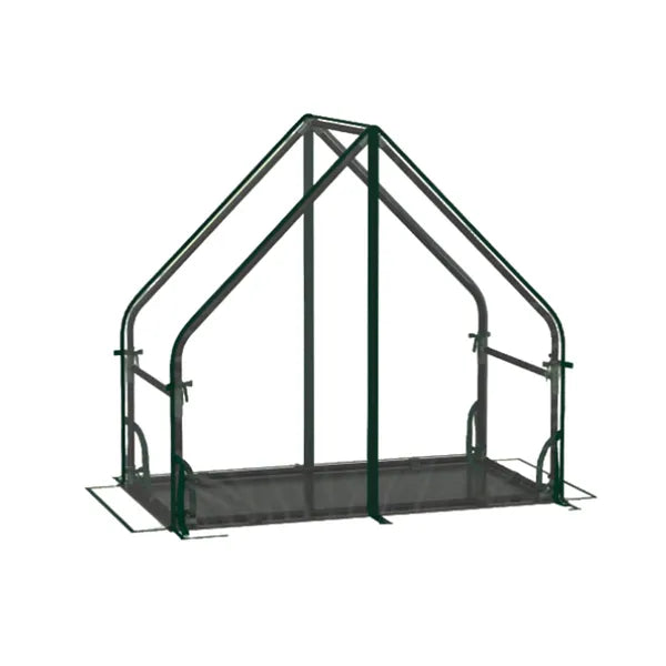 Mini greenhouse frame and detachable bottom mat
