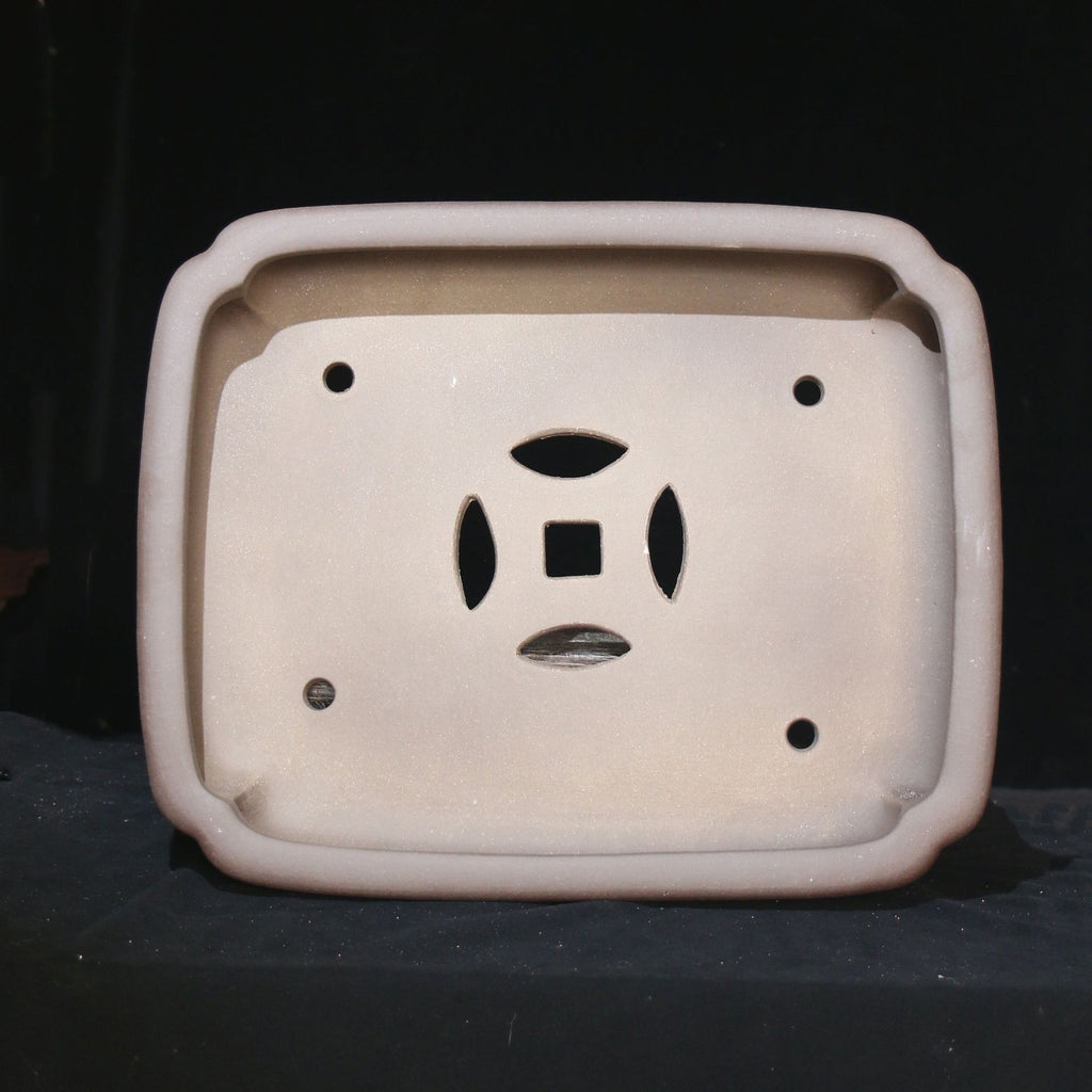 Interior drainage and wiring openings of rectangular bonsai pot