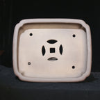 Interior drainage and wiring openings of rectangular bonsai pot
