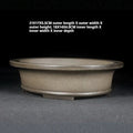 Oval Zisha bonsai pot with outer and inner dimensions